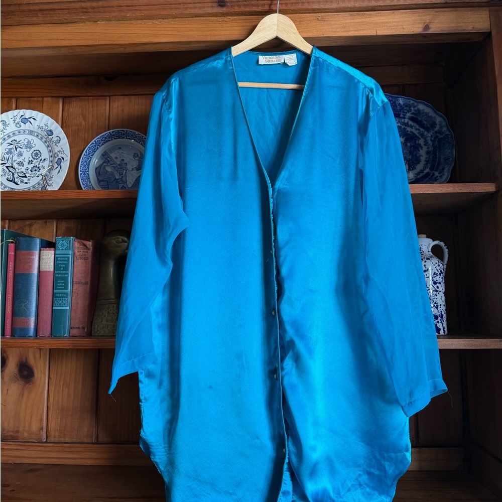 Vintage Vctoria's Secret Gold Label Teal nightgown